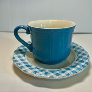 Blue & White Japan Ironstone “Linda” pattern Cup and Saucer Set Vintage